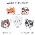 3-Piece Wooden Puzzle Set